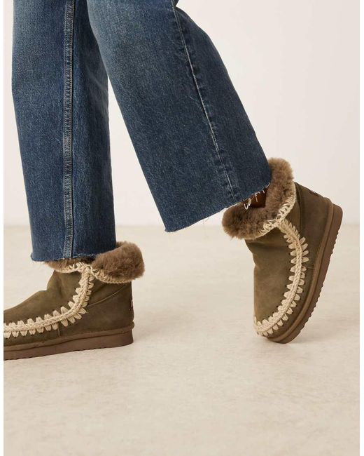 Mou Blue 18 Shearling Suede Boots