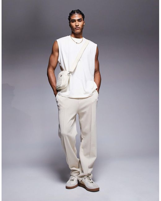 ASOS White Boxy Oversized Tank With Back Print for men