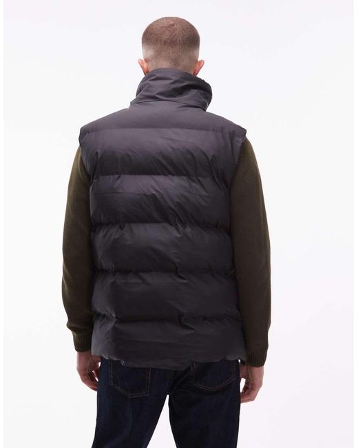 Rains Blue 17220 Alta Zip Through Fleece Lined Puffer Waterproof Gilet for men