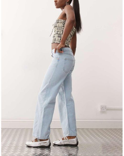 Motel Blue Parallel Leg Low Rise Jeans