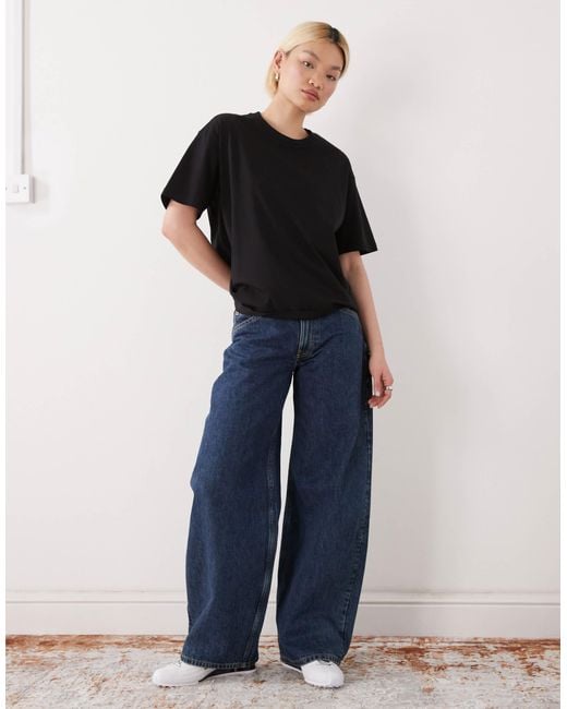 Monki Black Oversized Boxy T-shirt