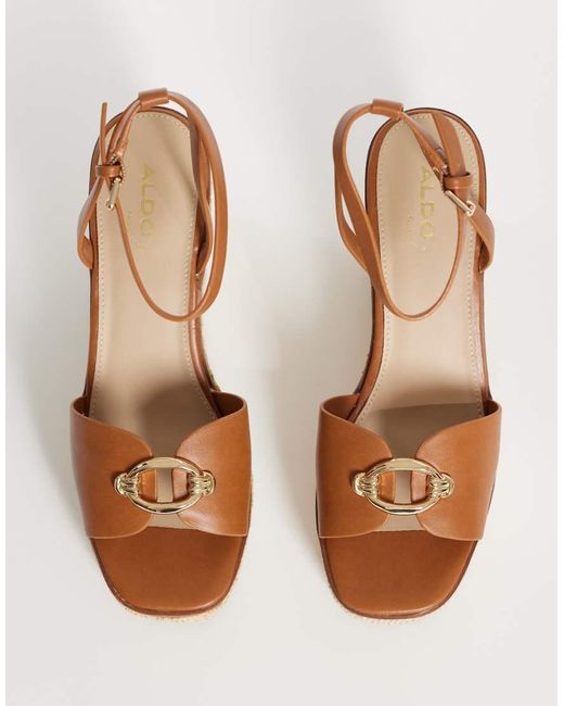 ALDO Metallic Carrabririel Wedge Heeled Sandals With Ankle Strap