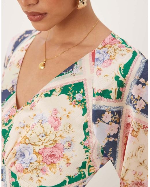 Vestido Semilargo Con Estampado De Cachemir De Estilo Boho Y Espalda Abierta Ace De Nobody's Child de color Natural
