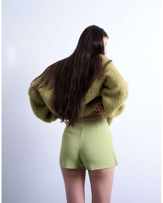 TOPSHOP Green Twill Clean Skort