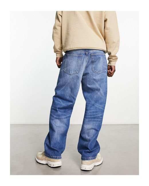 Weekday Galaxy - Losvallende Jeans Met Rechte Pijpen in het Blue voor heren