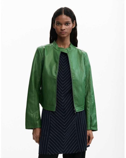 Desigual Green Jacket Faux Leather