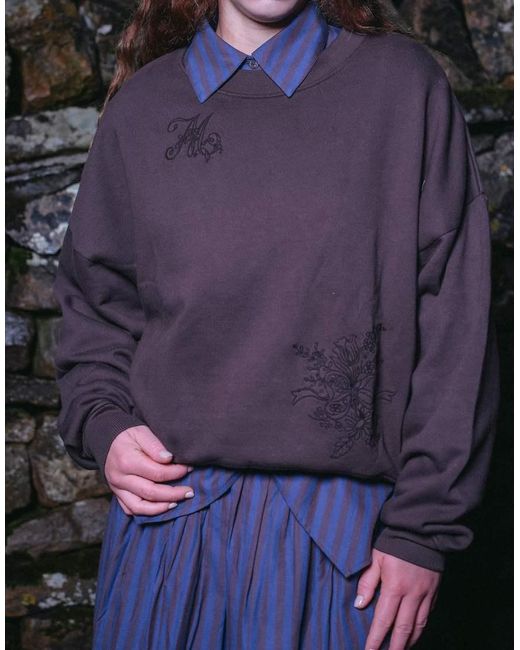 Muse Assembly Purple Embroidered Fawn Sweatshirt