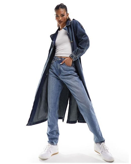 X lee - trench-coat en jean - foncé délavé Pull&Bear en coloris Blue