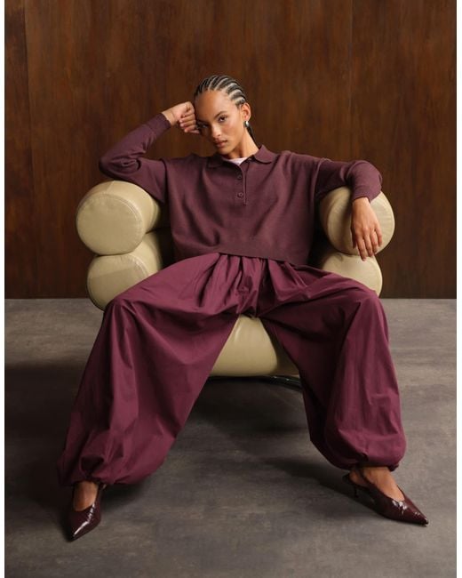 ASOS Brown Cotton Balloon Trouser