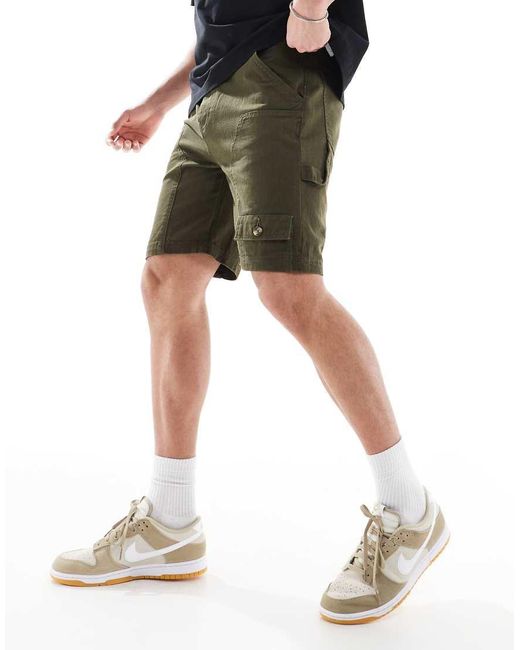 Another Influence Ruimvallende Cargoshorts in het Green voor heren