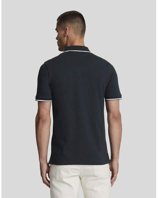 Lyle & Scott Blue Tipped Polo Shirt for men