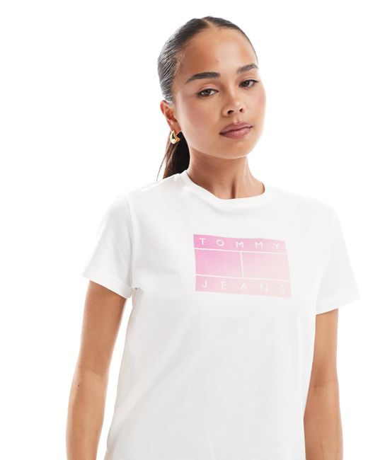 Tommy Hilfiger White Gradient Flag T-shirt