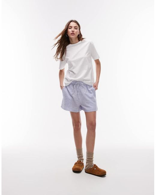 Mango Purple Cotton T-shirt And Seersucker Short Pyjama Set