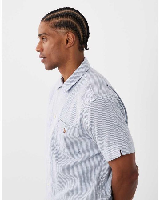 Polo Ralph Lauren Blue Icon Logo Short Sleeve Striped Print Shirt for men
