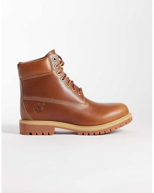 Timberland Brown 6inch Lace Up Boot for men