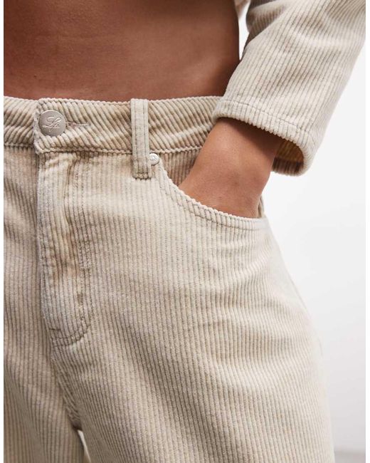 Liquor N Poker White Baggy Horseshoe Cord Jeans Co-Ord