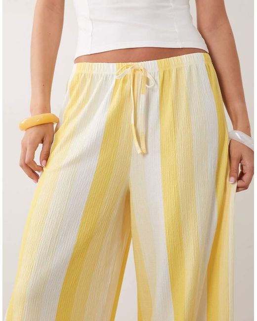 ASOS Natural Co-ord Wide Leg Texture Trouser