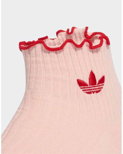 Adidas Originals Pink Ruffle Socks 2 Pairs