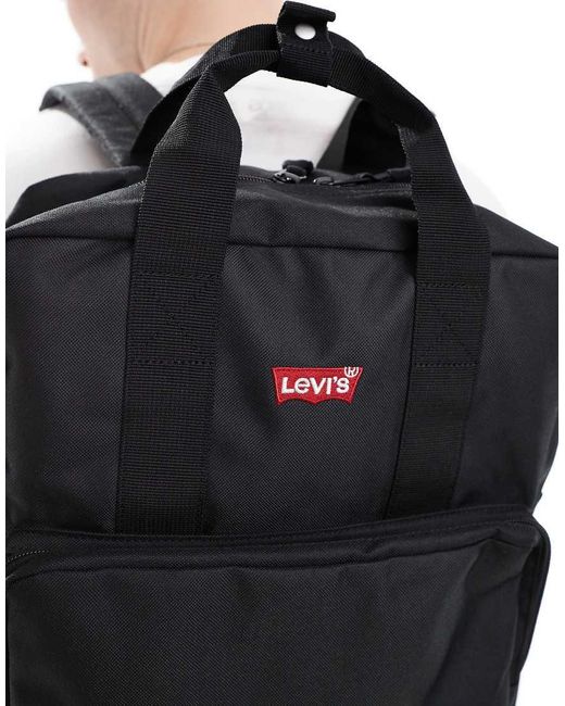 Mochila Grande Negra Con Logo De Ala De Murciélago L Pack De Levi's de hombre de color Black