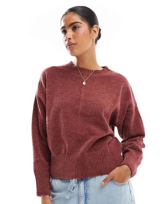 Pull&Bear Red – chenille-strickpullover