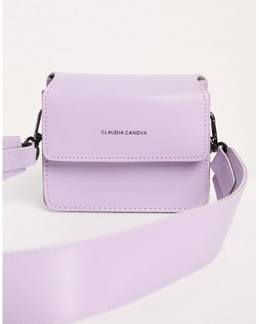 Claudia Canova mini flap top shoulder bag with contrast binding in black