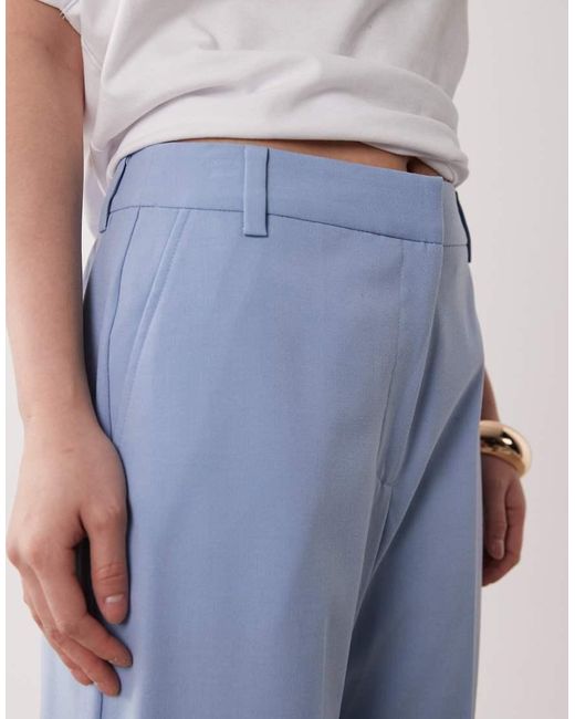 ASOS Blue Petite Tailored Slim Straight Trousers