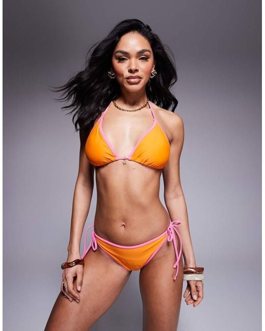 River Island Orange Contrast Bikini