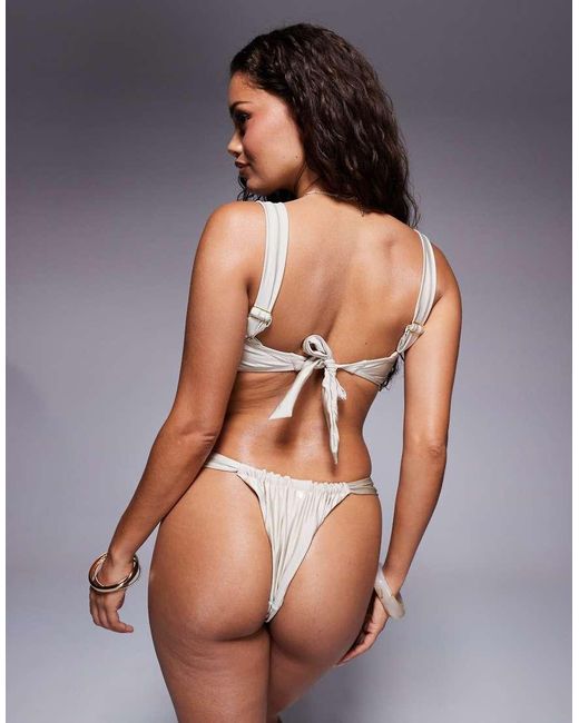 Slip Bikini Sgambati Color Champagne di Candypants in Gray