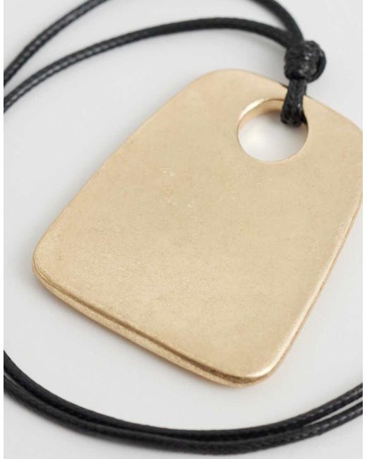 ASOS Metallic Corded Necklace With Statement Pendant
