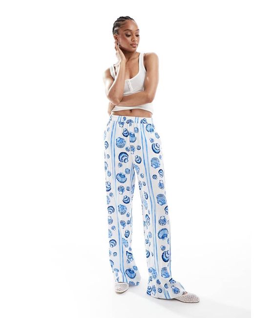 Vero Moda Blue Wide Leg Trousers