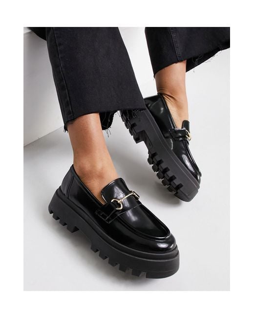 ASOS Miller Chunky Loafers in Black | Lyst