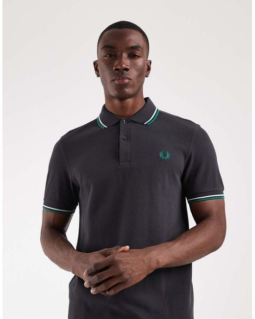 Fred Perry Black Twin Tipped Polo Shirt for men