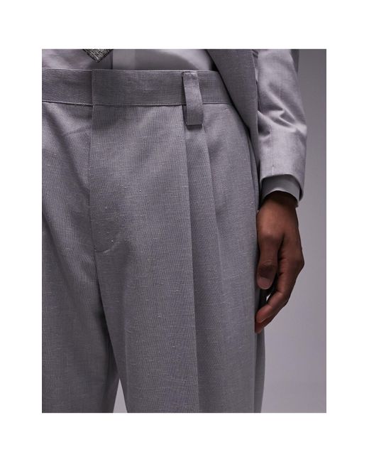 Pantaloni da abito a fondo ampio grigi di Topman in Gray da Uomo