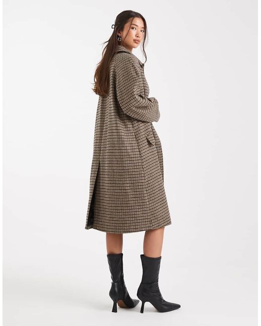 ASOS Brown Quilted Lining Mid Length Coat