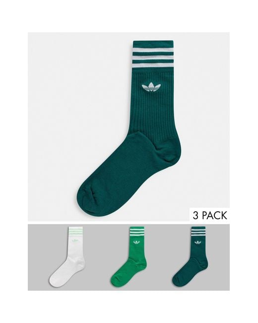 Adidas Originals – Grüne Socken im 3er-Pack in Green für Herren