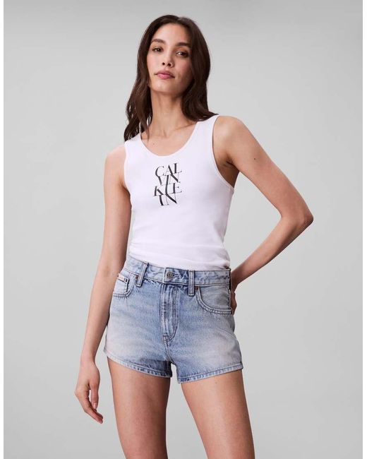 Calvin Klein Blue Denim Hot Pants