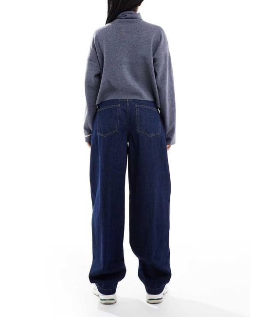 Miss Selfridge Blue Barrel Leg Jean With Seam Detail
