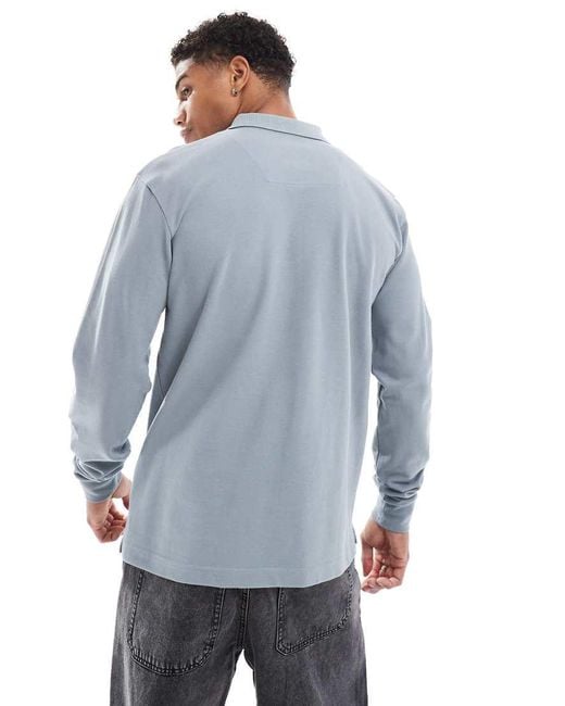 Marshall Artist Long Sleeve Polo in Blue for Men Lyst UK