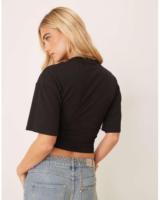 Gina Tricot Black Ruched Top