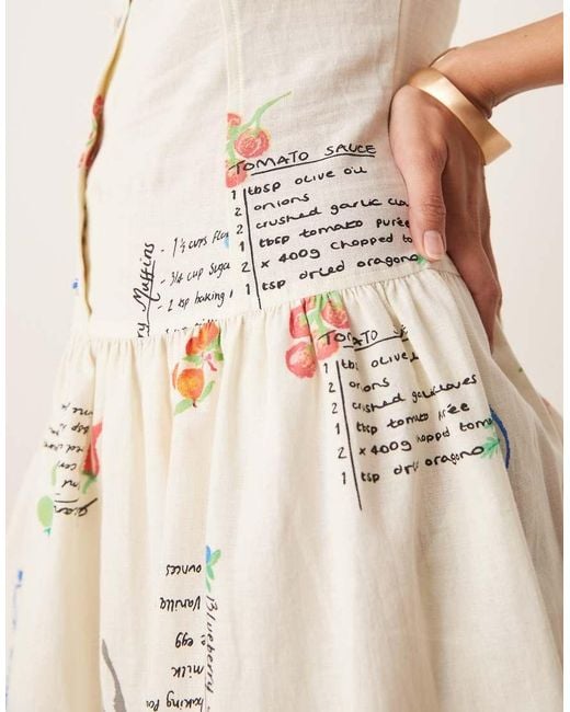 ASOS Natural Slash Neck Button Down Dropped Waist Mini Sundress