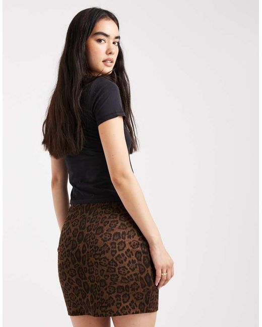 New Look Black Jersey Suede Tube Mini Skirt