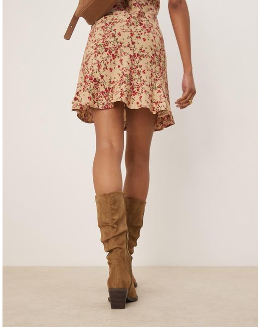 ASOS Natural Chosen Slouchy Western Knee Boots