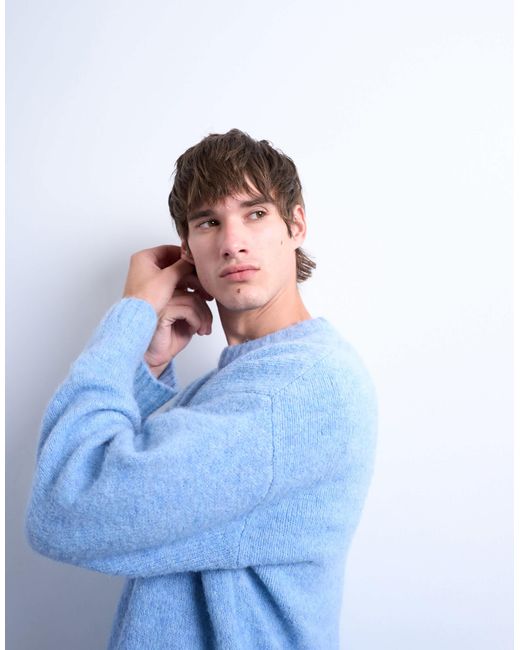 Pull ras Topman pour homme en coloris Blue