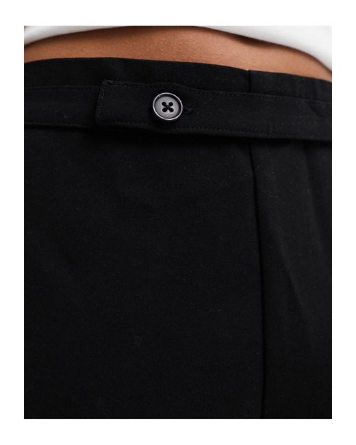 Mango Black Slim Button Waist Trouser