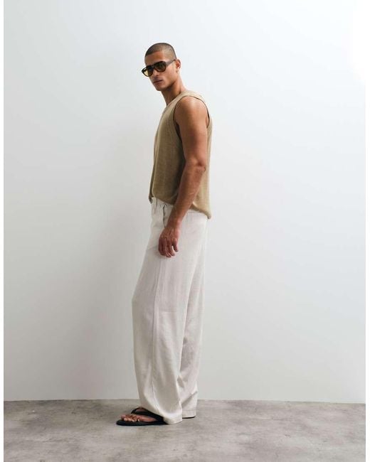 ASOS Multicolor baggy Linen Blend Pants for men