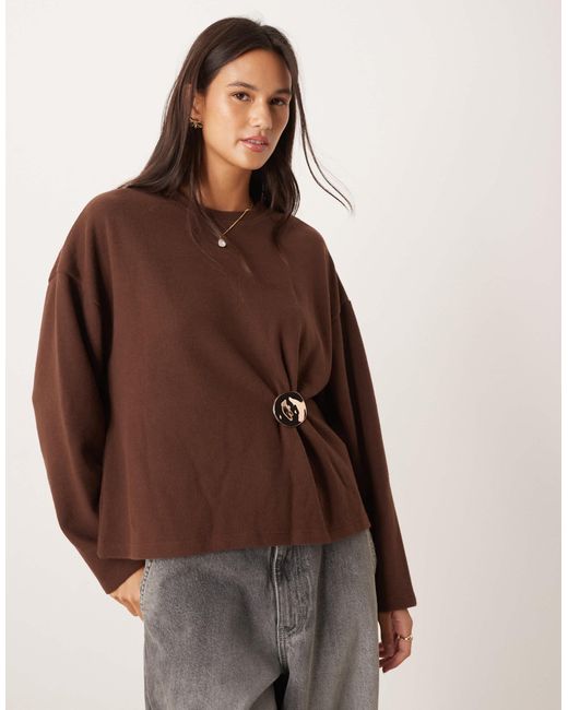 ASOS Brown Supersoft Cinch Hardware Detail Jumper