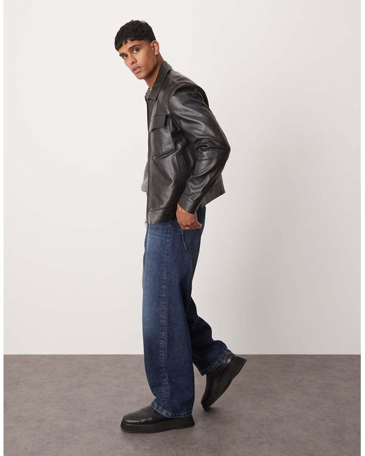 Mango grey leather jacket online