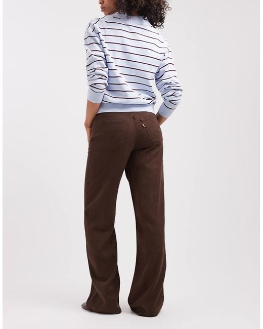 Levi's Brown Ribcage Wide Leg Linen Trousers