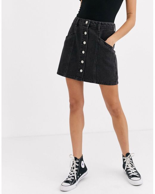 miss selfridge denim skirt