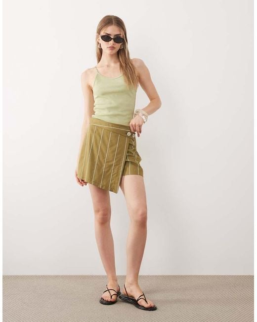 ASOS Natural Button Through Skort